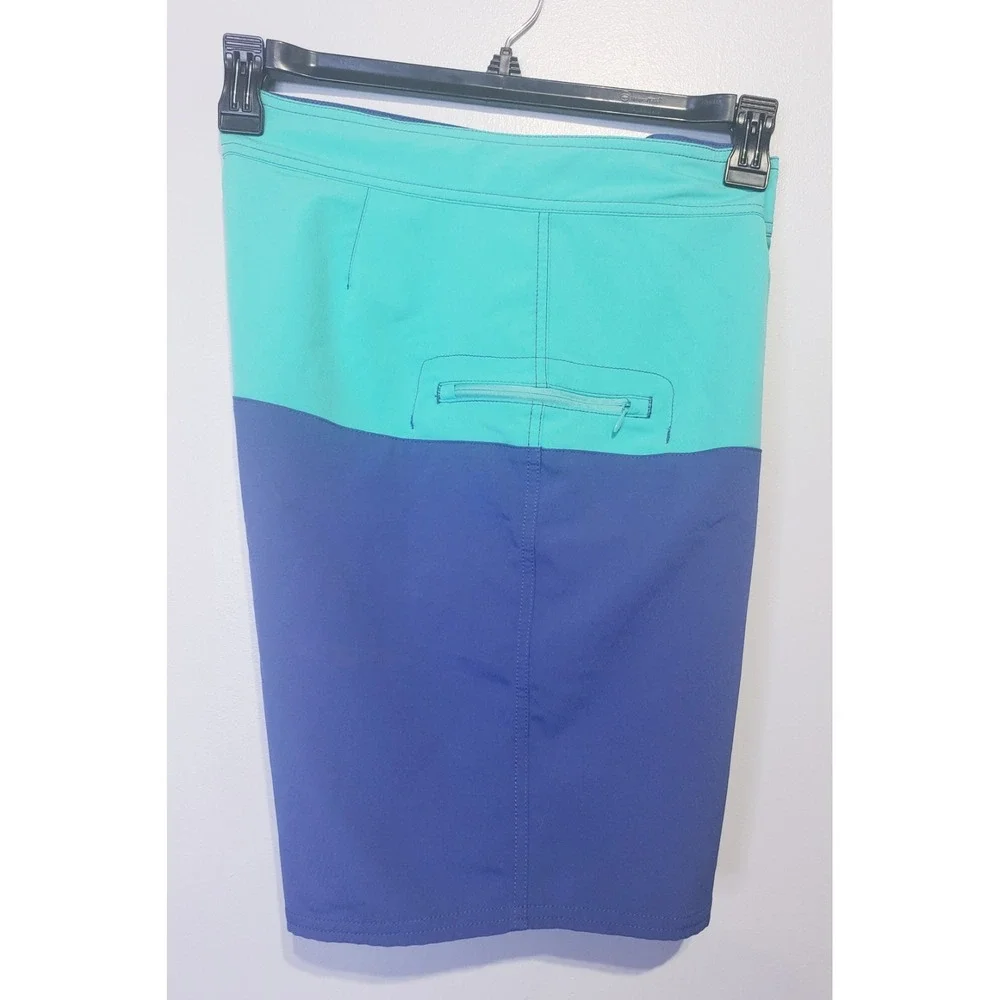 Vineyard Vines Swim‎ Trunks Board Shorts Two-Tone Mens Size 32 Teal Blue